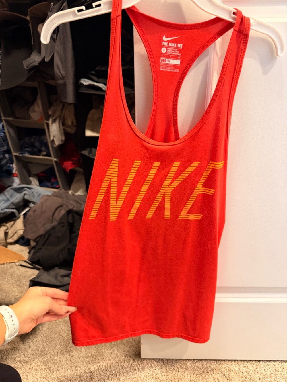 Nike orange Tank Top with Yellow Logo